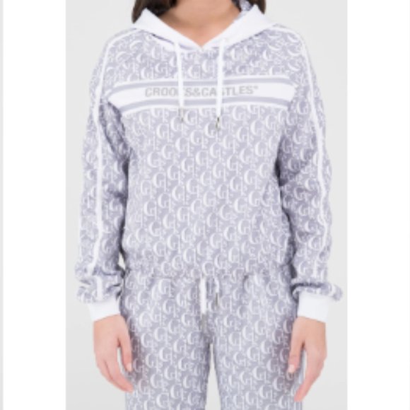 Crooks & Castle Size M Monogram Hoodie Spring 2019 Luxury Esthetic Navy - Picture 4 of 14